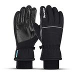 Winter Waterproof Thermal Gloves Ski Glove for Men Women Extreme Cold Weather Touchscreen Windproof Cuff Thick for Bike Snowboard Running Cycling (X-Large, Black)