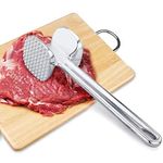 Enfogo (Amazing 15 Years Warranty) Double Sided Beef Steak Mallet (Aluminum): Meat Tenderizer Hammer - Perfect Gift for Cooking Enthusiasts, Ideal for Home and Restaurant Use