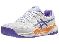ASICS Kid's GEL-RESOLUTION 9 Grade School Tennis Shoes, 5, WHITE/AMETHYST