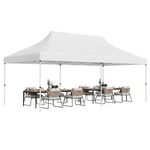 THESHELTERS - 10x20 ft Outdoor Canopy Tent, Instant Foldable & Pop up Garden Gazebo Tent for Decoration, Party, Event, Wedding & Camping (White)