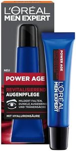 L'Oréal Paris Men Expert Crème contour des yeux anti-âge pour homme à l'acide hyaluronique Convient aux peaux fatiguées et mates Power Age 1 x 15 ml