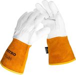 BEETRO Working Gloves 1 Pair, Tig Welding Cowhide Split Leather, Heat/Fire Resistant BBQ/Warehouse/Heavy Duty/Animal Handling Glove, Extremely Soft and Flexible