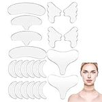 22 Pieces Reusable Silicone Chest Pads Patch Silicone Neck Pad Forehead Pad Set Cleavage Pad Eye Pad for Women Girls