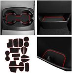 CupHolderHero fits Ford Focus Accessories 2015-2018 Premium Custom Interior Non-Slip Anti Dust Cup Holder Inserts, Center Console Liner Mats, Door Pocket Liners 16pc Set (Red Trim)