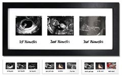 IHEIPYE Triple Sonogram Pregnancy Frame – Baby Ultrasound Picture Frame with Story for Expecting Parents, Baby Shower Frame, Baby Grow Through All Three Trimesters Frame, Nursery Decor, Black
