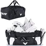 Elite Sports Monster MMA Duffel Bag – Large 44L Cordura Sports Bag w/Mesh Shoe Compartment & Adjustable Strap – MMA, BJJ, Martial Arts Gear – Fits Gi, Headgear, Shin Guards, Rash Guards & More, Black