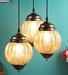 BD Light Gold Metal 3 Light Cluster Hanging Lights Ceiling Pendant Light Lamp Scones for Dining, Bedroom,Living Room,Restaurants,Coffee Shop, Balcony, Home & Office Decor Bulb Not Included