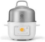 BUYDEEM G32 Electric Food Steamer 1.6QT, Stainless Steel Steamer for Vegetable Egg Seafood, 8 Time Settings, Triple Dry Protection, Quick Steam, Healthy Cooking for Fitness People & Mom, Arctic White