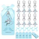 MOVINPE Party Favors Angel Keychains 20 Sets, 20 Angel Keychain, 20 Thank You Tags, 20 Bowknots, Guest Return Gift for Baby Boy Shower Wedding Anniversary Supplies