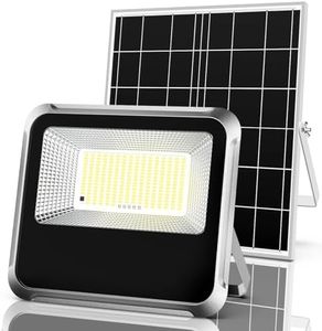 Engrepo Solar Light Outdoor, 10000LM Luces Solares Dusk to Dawn Auto On/Off Solar Powered Security Flood Light Outside IP65 Waterproof with Remote Control for Wall Porch, Shed, Barn. 20000mAh Battery.