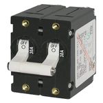 Blue Sea Systems 7238, 30 Amp A-Series White Toggle Circuit Breaker-Double Pole