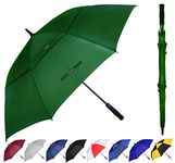 araida Golf Umbrella Large 62/68/72 Inch, Extra Large Oversize Double Canopy Vented Windproof Waterproof Umbrella, Automatic Open Golf Umbrella for Men and Women and Family.(62 inch, Green)