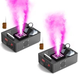 1500W Fog Machine with Lights 24 RGB LED Stage Smoke Machine Vertical Halloween Smoke Machine DMX/Wireless/Manual Control 2.5 Liters with 20000 CFM for Wedding Christmas Party Outdoor Indoor-2PC