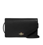 Coach Women's Anna Foldover Crossbody Clutch (Black), Black