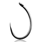 9KM DWLIFE Fishing Hooks 50pcs,Barbless Carp Fishing Hook Curved Shank/Wide Gape for Fishing Rigs Tackle Set up Size 10