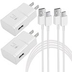 Adaptive Fast Type C Charger kit with 5FT USB Type C Cable Fast Charging for Samsung Galaxy S22/S22+/S22 Ultra/S21/S21+/S10/S10e/S9/S8/Z Flip3/A53/A71/Note 8/9/10/20, Google Pixel 3/2XL (2 Pack White)