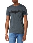 DC Comics Men's Batman Bat Logo T-Shirt, Dark Heather Grey, X-Large