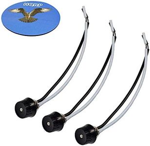 HQRP 3-Pack Round Rotary On-Off Switch 3/8 Threaded for Trailer Restorations, Steampunk Applications, Lamp, DIY Projects + HQRP Coaster
