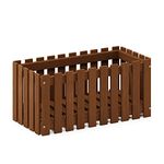 Furinno Hardwood Slat Style Flower Planter Box, Wood, Natural, 63 (W) x 30.2 (H) x 30.5 (D) cm