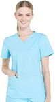 CHEROKEE WW Professionals WW665 V-Neck Top Turquoise XS