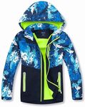 decathee Boys Girls Rain Jackets Waterproof Lightweight Hooded Raincoats Lined Softshell Windbreakers for Kids