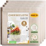 Tehttz 4Pcs 50x50cm Cheesecloth for Straining, Organic Unbleached Cotton Cheesecloth with Hemmed Edge, Reusable Washable Unbleached Pure Cotton Cheesecloth for Cooking Brewing Coffee Tea