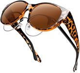 URUMQI Fit Over Glasses Sunglasses for Women, Trendy 2024 Round Cat Eye Sun Shades, TAC Lens Polarized UV Protection