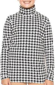 Oh So Soft Girl's Turtleneck Houndstooth Medium