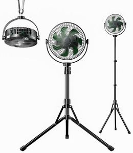 LEMOISTAR Portable Rechargeable Battery Operated Pedestal Fan, 8" 10000 mAh USB C Small Fan, Adjustable Height, Quiet Table Desk Standing Fan for Camping Bedroom Office Home Travel Fishing