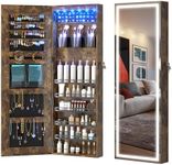 LVSOMT LED Mirror Jewelry Cabinet,