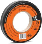 Wirefy 3/4" Heat Shrink Tubing - Large Diameter - 4:1 Ratio - Adhesive Lined - Industrial Heat-Shrink Tubing - 50 Feet Roll - Black
