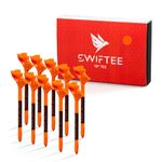 SWIFTEE Premium 10 Degree Golf Tees for Driver or Iron - Help Reduce Spin & Slice, Improve Distance & Precision (Pack of 10 Tees) (Orange, 83mm)