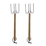 Set Of 2 Stainless Steel Turkey Lifters, Poultry Lifters, Meat Claws For Bbq & Thanksgiving Parties, Heat-Resistant With Black Handle Roasting Carving Forks