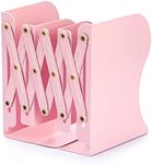 Aobopar Book Ends, Bookends for Shelves, Book Organizer for Desk, Metal Bookends for Heavy Books, Book Holders for Shelves, Suitable for Office, Home and School Use (Pink)