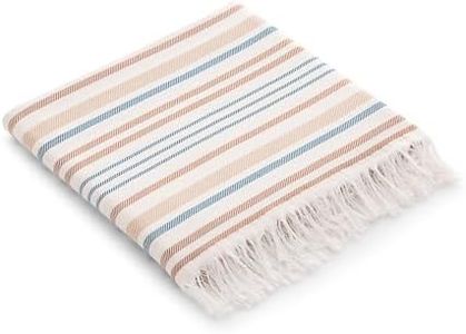 GAMUSI Fouta Pareo Toalla Playa Ligera Rayas 90x180 cm, Color Taupe