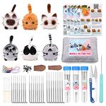 Needle Felting Starter Kit, Wool Roving Set and Needle Felting Tool, Wool Felting Doll Making Needle Felting Kit, Needle Felting Supplies for Beginners DIY Felting Craft Project