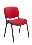Office Hippo Heavy Duty Meeting Chair, Versatile & Robust Stackable Reception Chair, Office or Conference Chair With Strong Frame & Padded Durable Seat, Up To 115kg Weight - Red/Black, 4 Pack