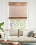 CHICOLOGY Cordless Bamboo Roman Shades, Light Filtering Window Treatment Perfect Resort Feel for Living Dining Room/Bedroom and More, 39" W X 64" H, Acorn