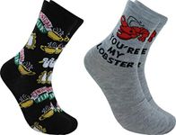 Friends Lobster and Cerntal Perk Novelty Unisex Crew Socks | 2 Pairs