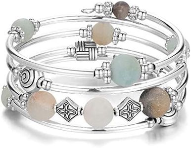 BULINLIN Pulsera Mujer de Cuentas Plata Pulseras Envolvente Multicapa Joyas Bohemio Regalo Cumpleaños Mujer(G)