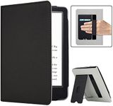 RSAquar Kindle Paperwhite Case for 11th Generation 6.8" and Signature Edition 2021 Released, Premium PU Leather Cover with Auto Sleep Wake, Hand Strap, Card Slot and Foldable Stand, Black