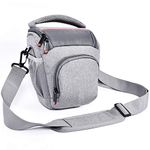 FOSOTO Compact DSLR Camera Bag Shoulder Crossbody Case Compatible for Canon EOS Rebel T6 T7 T8i T100 SL3 XTi 4000D 2000D Nikon D5600 D3400 D3500 Pentax K-70 Olympus E-M10 SLR with Waterproof Rain Cover