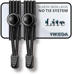 YIKEDA No Tie Elastic Laces 120CM Elastic Shoe Laces No Tie Elastic Shoelace Lock System Suitable for Kids Adults Elderly Disabled (Black)