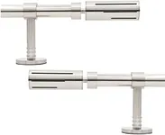 GCurtain Meteor Standard 3/4 inch Adjustable Easy Install Heavy Duty Decorative Window Curtain Rod Set, Brushed Nickel Finish with Black Acrylic (66-120 inch)