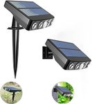 Solar Lights Outdoor, 2-in-1 Solar Spotlights Landscape Lighting, Motion Sensor Solar Security Light 3 Modes IP65 Waterproof 360° Adjustable Head Wall Lights for Garage Patio Porch Garden, 2 Pack