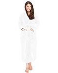 NY Threads Women's Fleece Hooded Bathrobe Plush Long Robe (Medium, White)