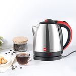 CELLO Stainless Steel Quick Boil Primo 1.5 Litre Electric Kettle Watts, Red, 1500 Watt