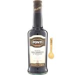 Ponti Balsamic Vinegar of Modena I.G.P. 500ml (16.9 Fl Oz) Premium Balsamic Vinegar from Italy - Aceto Balsamico di Modena - Barrel Aged Acetaia Balsamic Vinegar Used with Salads, Dressing, Vinaigrette, Reduction Glaze, Crema - Dense, Made from an Ancient Tradition - Bundle with Spoon by Florence Foods