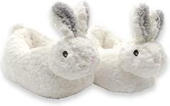 Bright Line Eating Kids Bunny Slippers, White Kids House Shoes for Big Kids 3-5, Bunny House Shoes