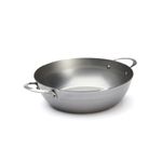 de Buyer Mineral B Carbon Steel Country Fry Pan with Two Handles - 12.5” - Ideal for Sauteing, Simmering, Deep Frying, Stir Frying & One-Pan Meals - Naturally Nonstick - Made in France